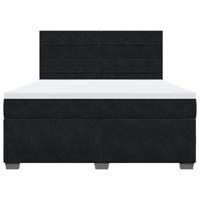 Boxspring met matras fluweel zwart 180x200 cm - thumbnail