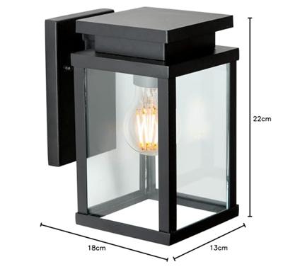 Jersey Muurlamp Zwart Medium met LED - thumbnail