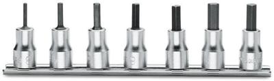 Beta 7-delige set schroevendraaierdoppen voor inbusschroeven (art. 910PE) met support 910PE/SB7 - 009100503