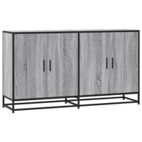 Dressoir 134x35x76 cm bewerkt hout grijs sonoma eikenkleurig - thumbnail