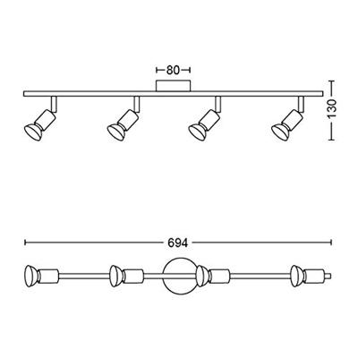 Philips Limbali 8719514465275 Plafondspot GU10 Zwart
