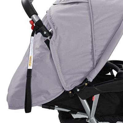 VidaXL Kinderwagen dubbel staal grijs en zwart - thumbnail