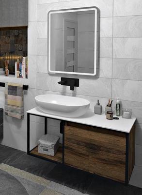 Sapho Skara badmeubel met Solid Surface wastafelblad 100cm eiken collingwood Sapho Skara badmeubel met Solid Surface wastafelblad 100cm eiken collingwood