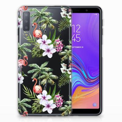 Samsung Galaxy A7 (2018) | TPU Hoesje | Flamingo Palms