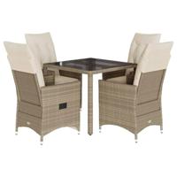 5-delige Tuinset met kussens poly rattan beige - thumbnail
