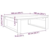 Salontafel 100x100x35 cm bewerkt hout artisanaal eikenkleurig - thumbnail