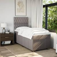 Boxspring met matras stof taupe 80x200 cm - thumbnail