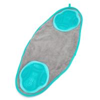 Nobleza Handdoek met borstels voor huisdieren - Microvezel - Blauw - thumbnail