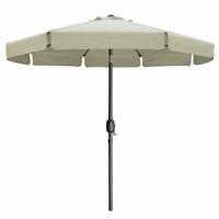 Marbueno Parasol Staal 8 Spaken D300 cm Polyester Beige Tuin, Zwembad, Terras - thumbnail