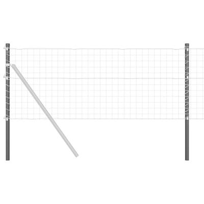 VidaXL Afrasteringspaal 2 pcs grijs 120 cm poedergecoat staal VidaXL Afrasteringspaal 2 pcs grijs 120 cm poedergecoat staal