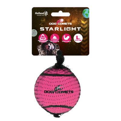Dog comets Starlight Tennisbal L Roze 1st Dog comets Starlight Tennisbal L Roze 1st