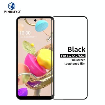 Voor LG K42 / K52 PINWUYO 9H 2.5D Full Screen Tempered Glass Film(Black)