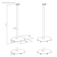 My Wall HS48L Luidsprekerstaander Vloerstandaard Afstand vloer-plafond (max.): 777 mm Zwart/beuk 2 stuk(s) - thumbnail
