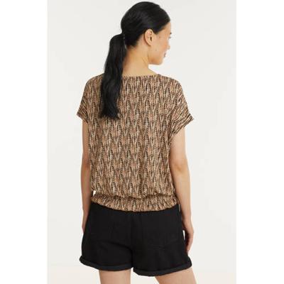 B.Young top BYSILIA met all over print beige/zwart
