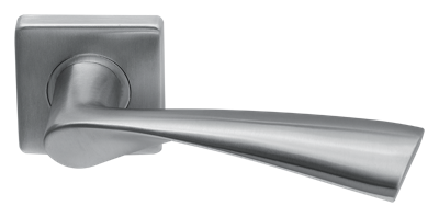 Deurklink Quadro massief op vierkant rozet geveerd Deurklink Quadro massief op vierkant rozet geveerd