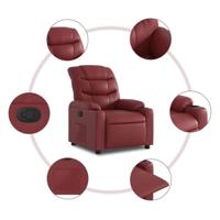 Fauteuil verstelbaar kunstleer wijnrood - thumbnail