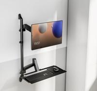 My Wall HL64L Monitor-wandbeugel 1 stuks 43,2 cm (17) - 81,3 cm (32) Zwart In hoogte verstelbaar, Kantelbaar, Zwenkbaar, Toetsenbordhouder - thumbnail
