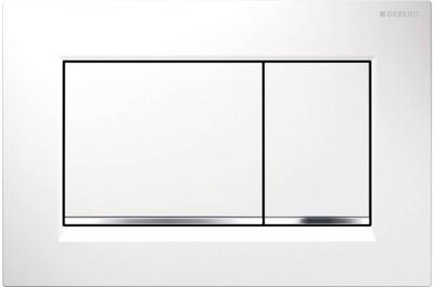 Geberit Sigma 20 (ex Sigma 30) bedieningspaneel glans wit/glansverchroomd voor Sigma reservoirs 8cm (UP720) en 12cm (UP320)