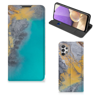 Samsung Galaxy A32 5G | Standcase | Marble Blue Gold Samsung Galaxy A32 5G | Standcase | Marble Blue Gold