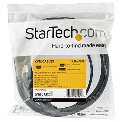 .com 10 ft. (3 m) USB KVM Cable for  .com Rackmount Consoles - VGA and USB KVM Console Cable (RKCONSUV10) - Video/USB kabel - mini-VGA (M) naar USB, HD-15 (VGA) (M) - 3 m - voor P/N: RKCONS1701, RKCONS1708K, RKCONS1716K, RKCONS17HD, RKCONS1908K, RKCONS1916...