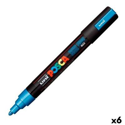 Markeerstiften POSCA PC-5M Blauw (6 Stuks)