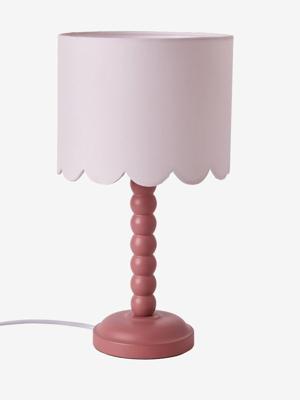 Tafellamp details Festons donker roze