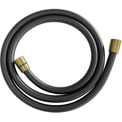 Wiesbaden Doucheslang 150cm - Mat Zwart/Geborsteld Messing Kunststof