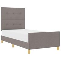 Bedframe met hoofdeinde Taupe 80 x 200 cm Stof - thumbnail