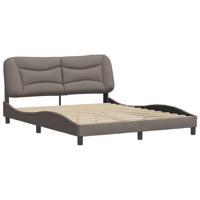 Bedframe zonder matras stof taupe 160x200 cm - thumbnail