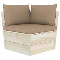 Bankkussens pallet 3 st stof taupe - thumbnail