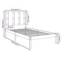 Bedframe massief hout 90x190 cm - thumbnail