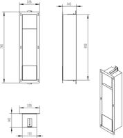 Saqu Essential inbouw reserverolhouder 20,8x14,7x74cm RVS - thumbnail