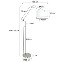 Steinhauer Vloer LeeslampPrestige Chic RVS met 40cm wit linnen kap - 8102ST - thumbnail