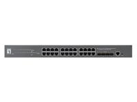 LevelOne GTP-2871 28-poorts L3 Lite Managed Gigabit PoE Switch, 4 x 10 GbE SFP+, 24 PoE-uitgangen, 400W PoE-prestatiebudget - thumbnail