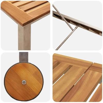 Ligstoel 1-persoon Bruin 207 x 58 x 35cm Massief acaciahout