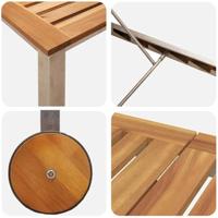 Ligstoel 1-persoon Bruin 207 x 58 x 35cm Massief acaciahout - thumbnail