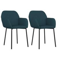 Eetkamerstoelen 2 st fluweel blauw - thumbnail