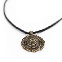 Tibetaanse OHM Hanger Zwarte Ketting - Goudkleurig - thumbnail