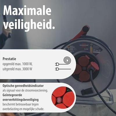 Brennenstuhl Professional SteelCore Kabelhaspel SC 2100 IP44 | 25m | H07RN-F 3G1,5 - 9191250110