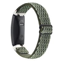 FitBit Inspire 2 & Ace 3 Elastische solo loop nylon bandje - Donkergroen - thumbnail