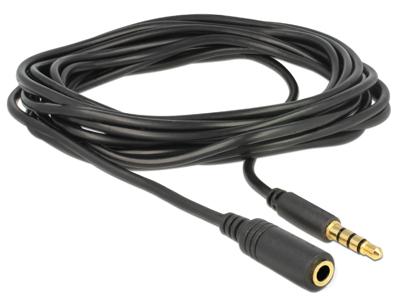 Delock 84668 Stereo Jack Verlengkabel 3,5 mm 4-pins male naar female 3 m zwart Delock 84668 Stereo Jack Verlengkabel 3,5 mm 4-pins male naar female 3 m zwart