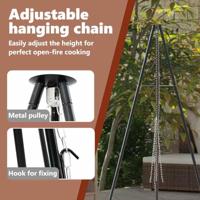 VidaXL Kampvuur tripod zwart 92 x 92 x 171,5 cm staal - thumbnail