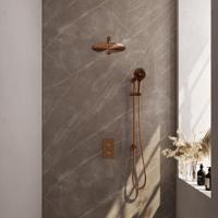 Inbouw Regendouche Set Brauer Copper Edition Wanduitloop Ronde Hoofddouche 30 cm Met Glijstang en Handdouche 3 Standen Koper Brauer - thumbnail