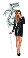 Folie ballon nummer &apos;5&apos; zilver 86cm - thumbnail