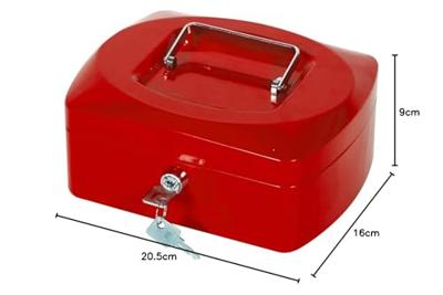 Q-CONNECT geldkoffer, 205 x 160 x 85 mm, rood