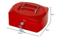 Q-CONNECT geldkoffer, 205 x 160 x 85 mm, rood - thumbnail
