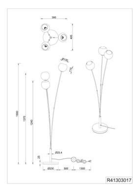 Trio Design staande lampSheldon zwart met smoke glas - R41303017