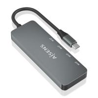 AISENS HUB USB 3.2 GEN2 10G USB-C/M-4XUSB-C/H 15CM GRAU - thumbnail