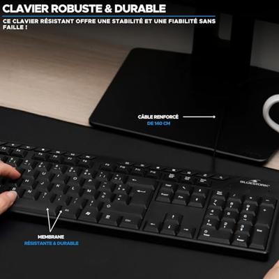 Toetsenbord - BLUESTORK - MEDIA OFFICE - Bedraad - Azerty - Windows-compatibel - Zwart