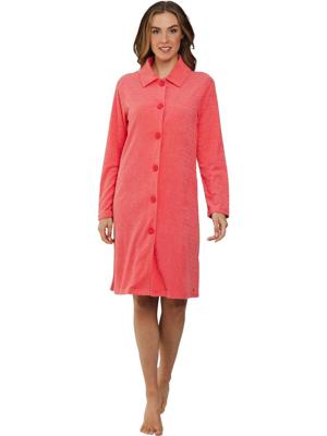 Flamingoroze badstof badjas Pastunette